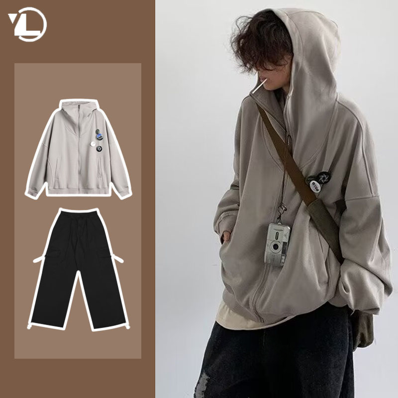 Street Fashion In Japanese - Autumn College Casual Set Men Japanese