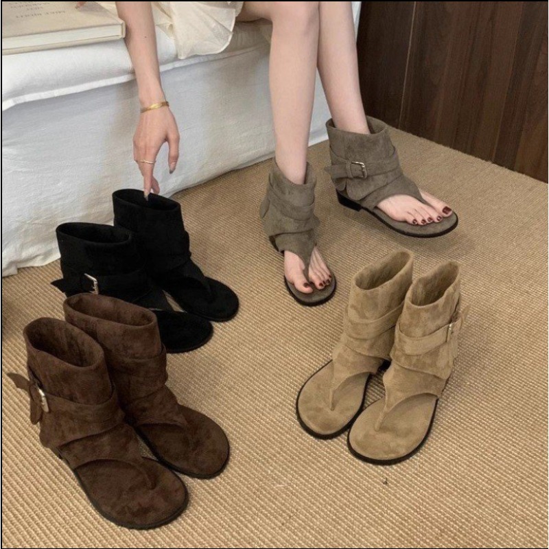 Street Fashion Trends - 2025Spring Clip Toe Flats Sandals Summer