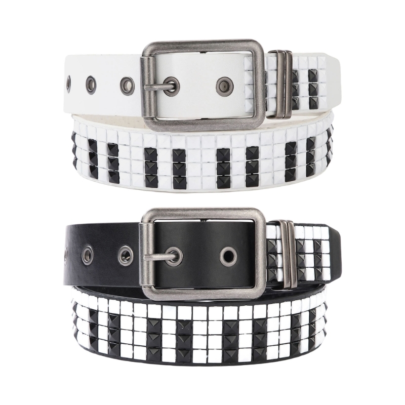 Street Fashion Reference - Piano Rivets Decorative Belt With Quick