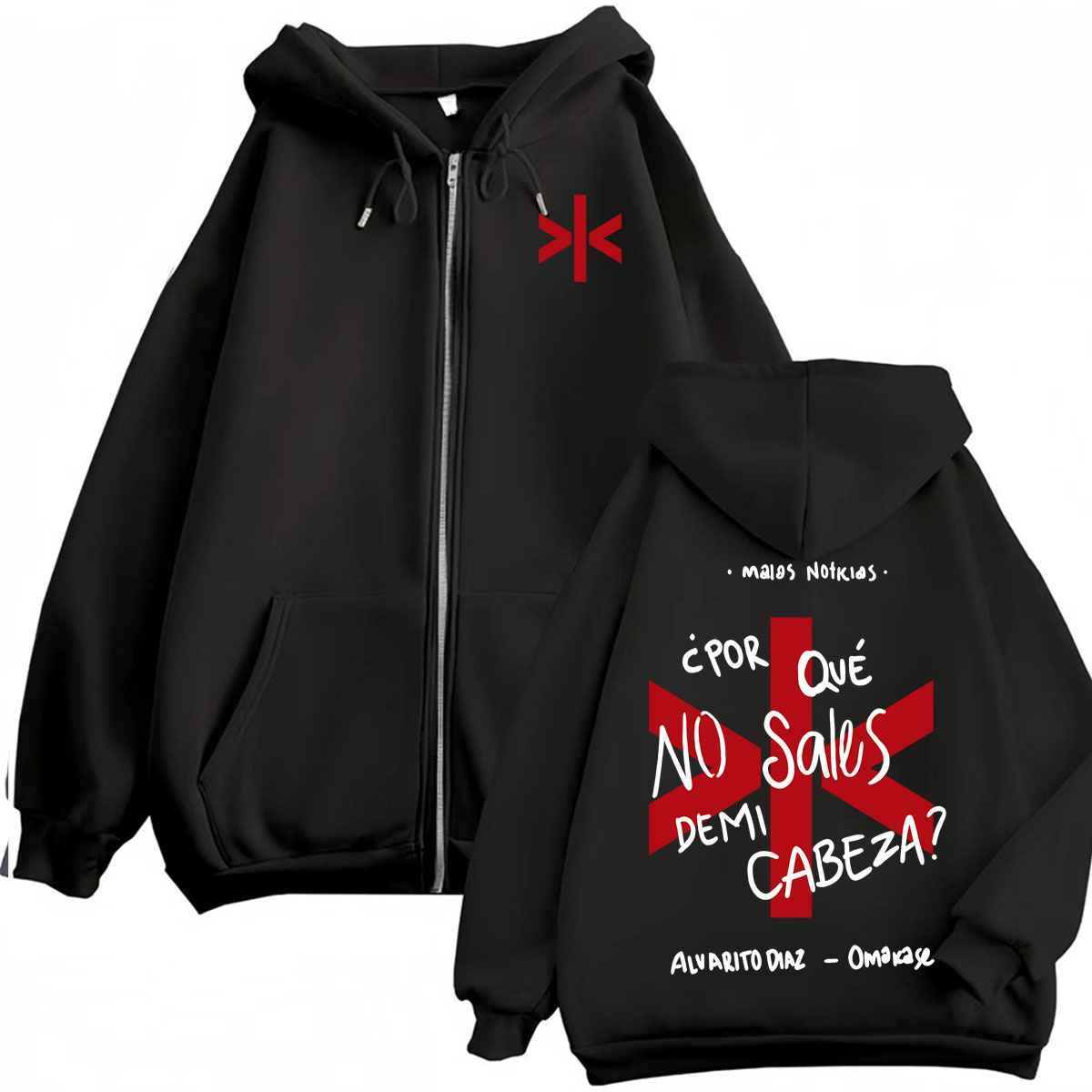 Street Fashion Zip Up Hoodie - Alvaro Diaz Omakase Album Print Jacket