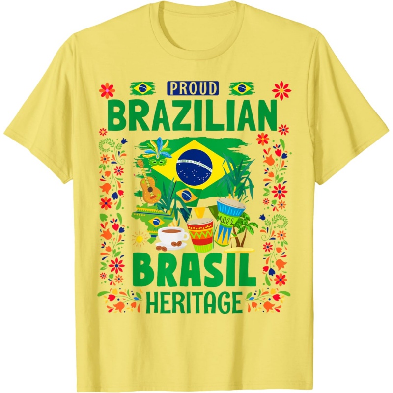 Street Fashion Brazil - 3D Printed Brazil Music T-Shirt For