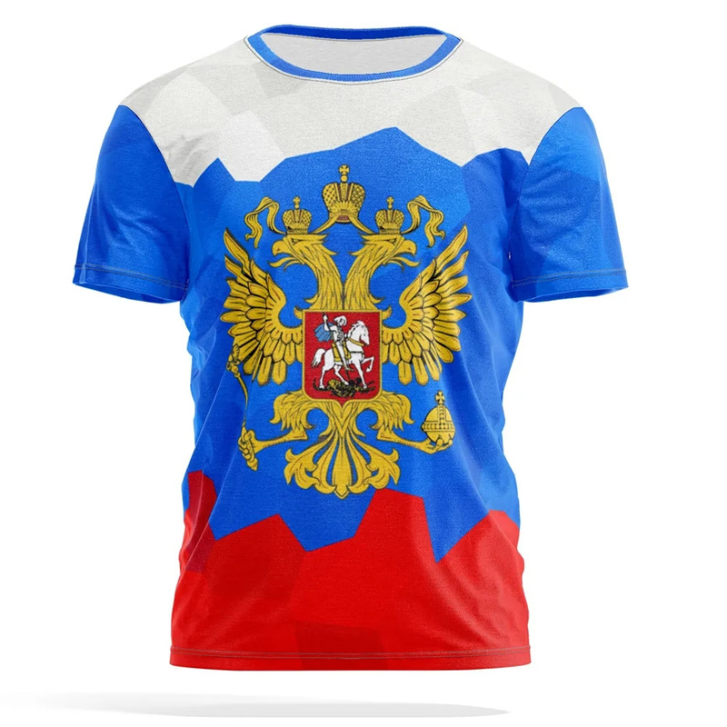 Street Fashion Russia - Russian National Emblem Print T-shirt Men