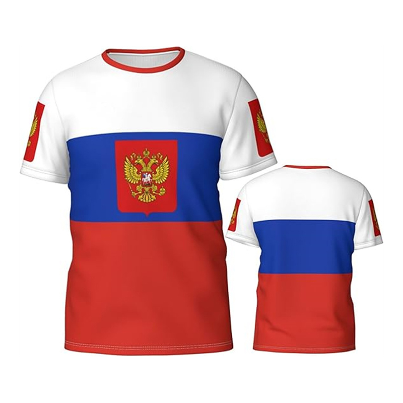 Street Fashion Russia - Russian Flag 3D Print T-shirt For