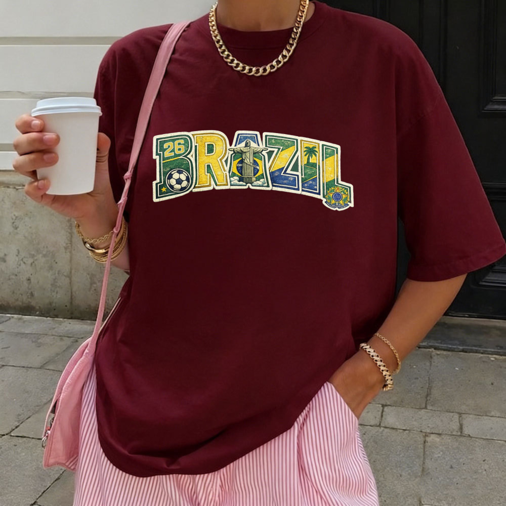 Brazil 2026 Soccer Tee Retro F - Street Fashion Brazil 评论和价格