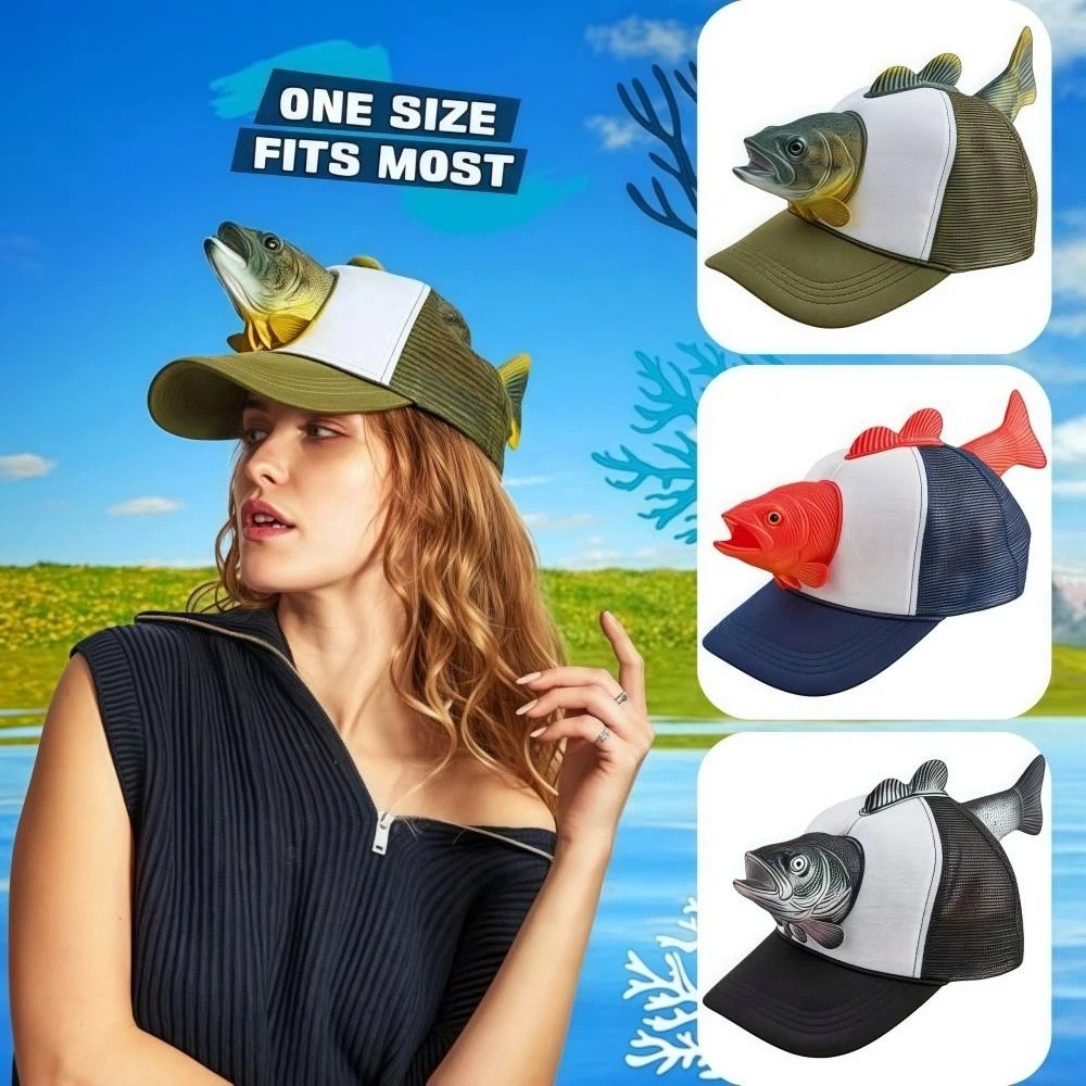 Funny 3D Fish Animal Trucker H - Baseball Cap Fitted 评论和价格