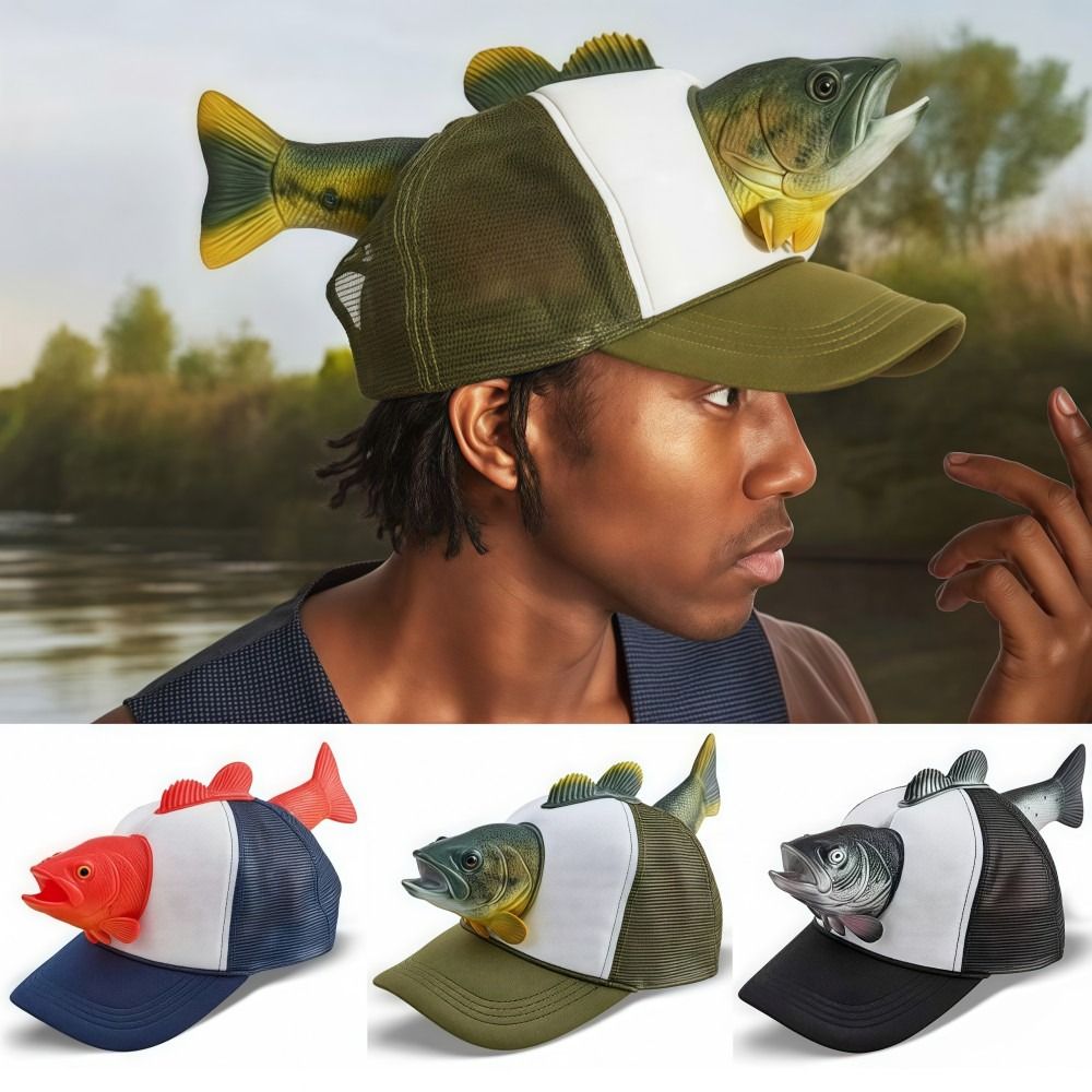 Funny 3D Fish Animal Trucker H - Baseball Cap Fitted 评论和价格