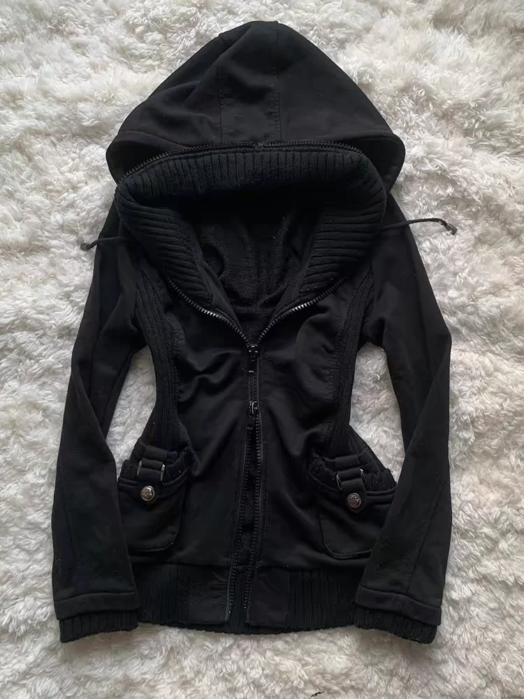 Black Fashion New Trend Women  - Street Fashion Zip Up Hoodie 评论和价格
