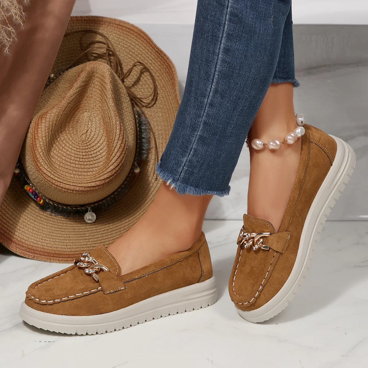 Spring Autumn Women Flats Loaf - Street Fashion Rome 2025 评论和价格