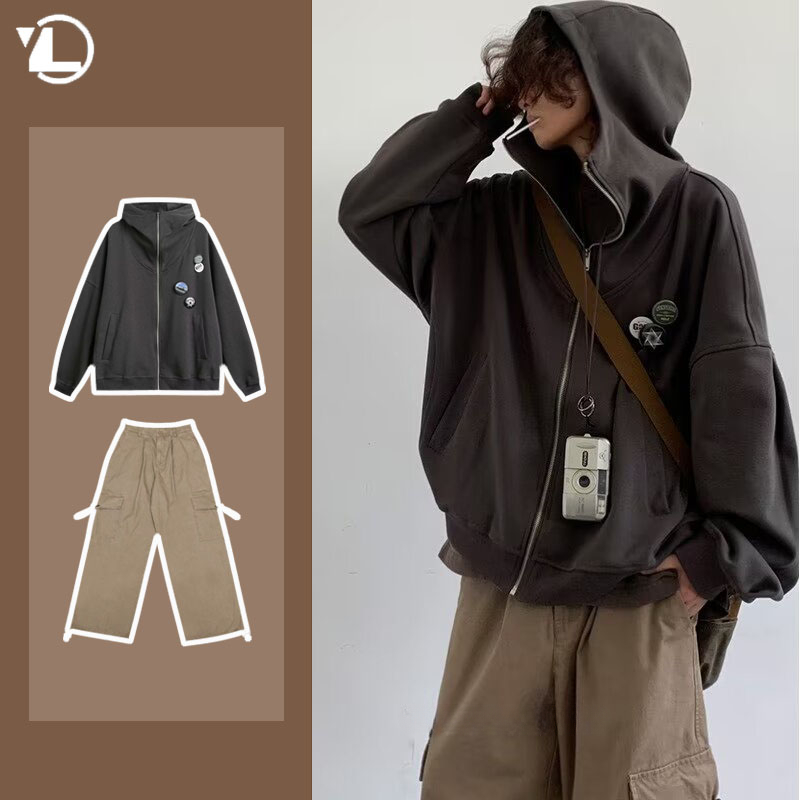 Autumn College Casual Set Men  - Street Fashion In Japanese 评论和价格