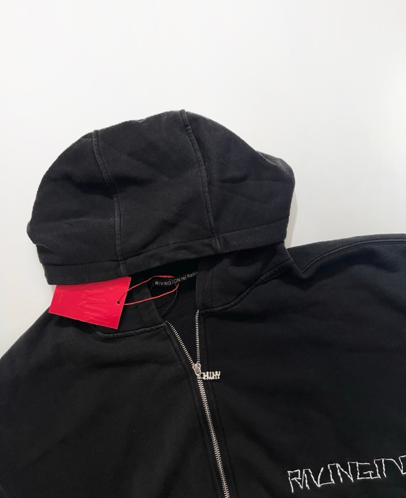 RRR-123 Embroidered LOGO Doubl - Street Fashion Zip Up Hoodie 评论和价格
