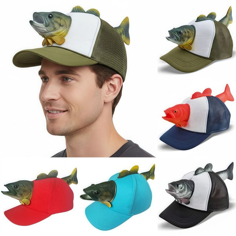 Funny 3D Fish Animal Trucker H - Baseball Cap Fitted 评论和价格