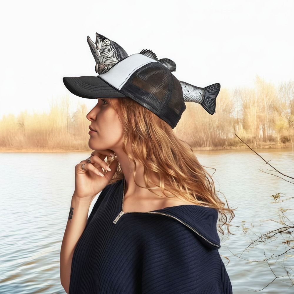 Funny 3D Fish Animal Trucker H - Baseball Cap Fitted 评论和价格