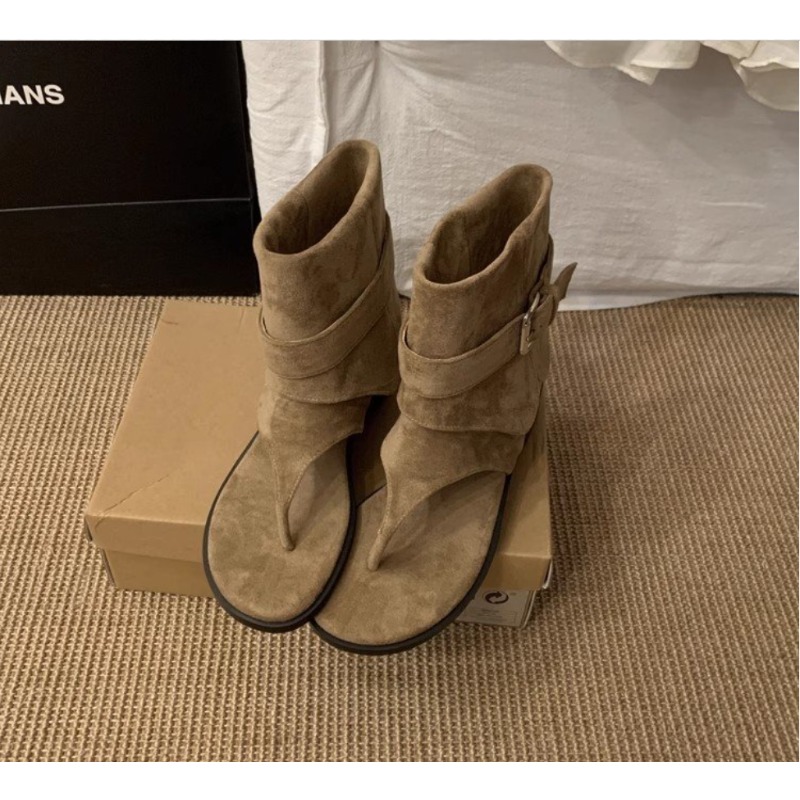 2025Spring Clip Toe Flats Sand - Street Fashion Trends 评论和价格