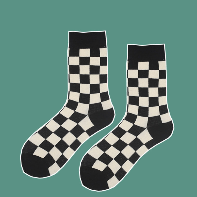 Women's Socks Black Checkerboa - Street Fashion Youtube 评论和价格