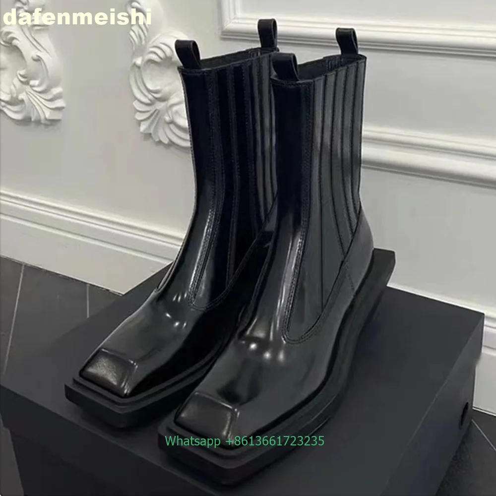 Black Patent Leather Square To - Street Fashion Rome 2025 评论和价格