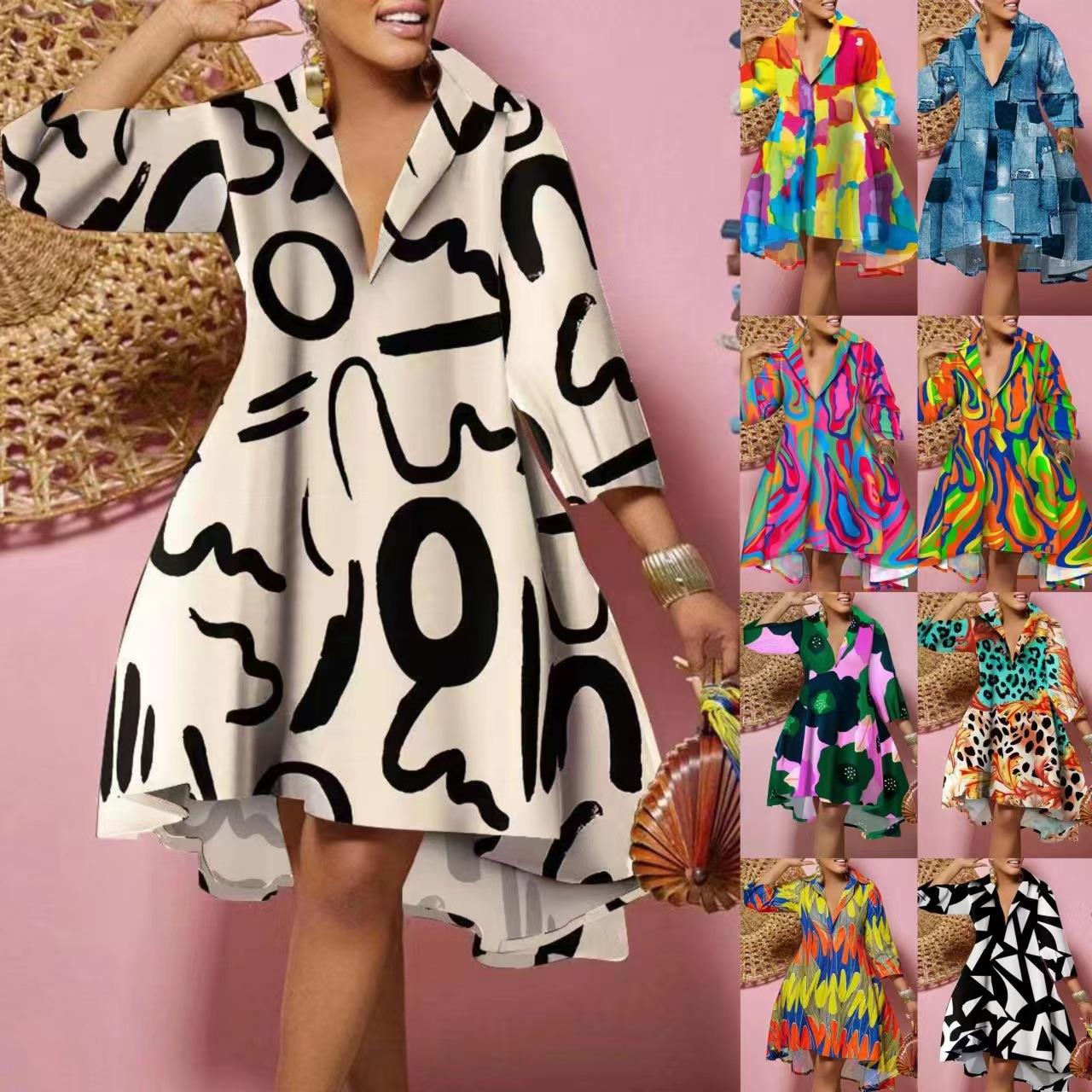 Fashionable Loose Printed Shir - Guangzhou Street Fashion 评论和价格