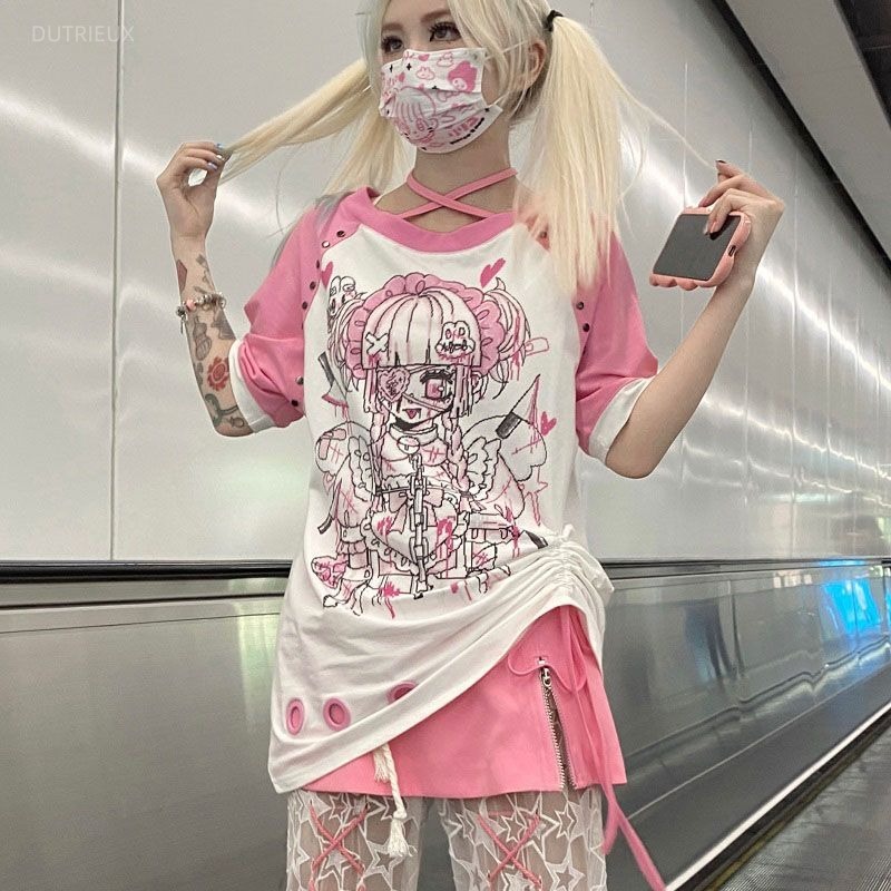 Y2k T Shirts Women Clothing St - Street Fashion In Japanese 评论和价格