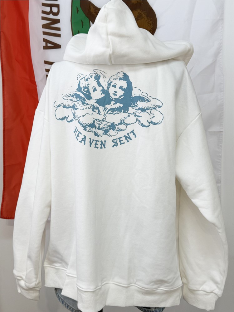 White Vintage Zip-up Hoodies W - Street Fashion Zip Up Hoodie 评论和价格