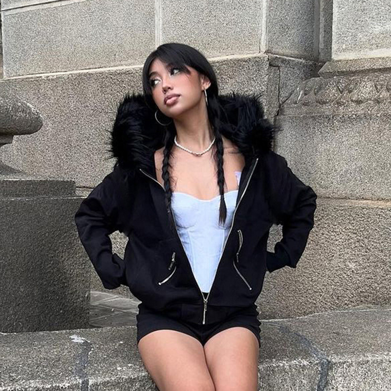Vintage Women's Zip up Hoodies - Street Fashion Zip Up Hoodie 评论和价格