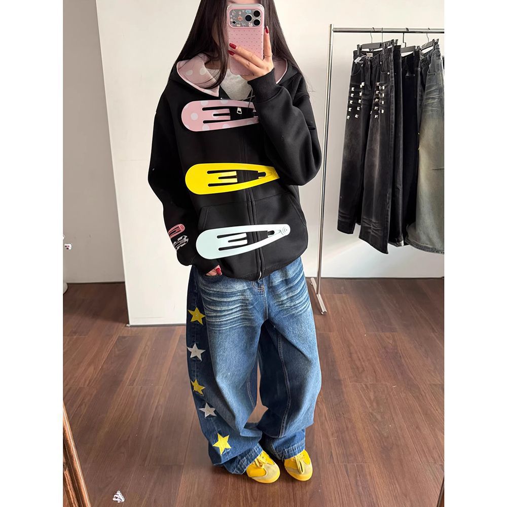 American Style Fashion Letter  - Street Fashion Zip Up Hoodie 评论和价格