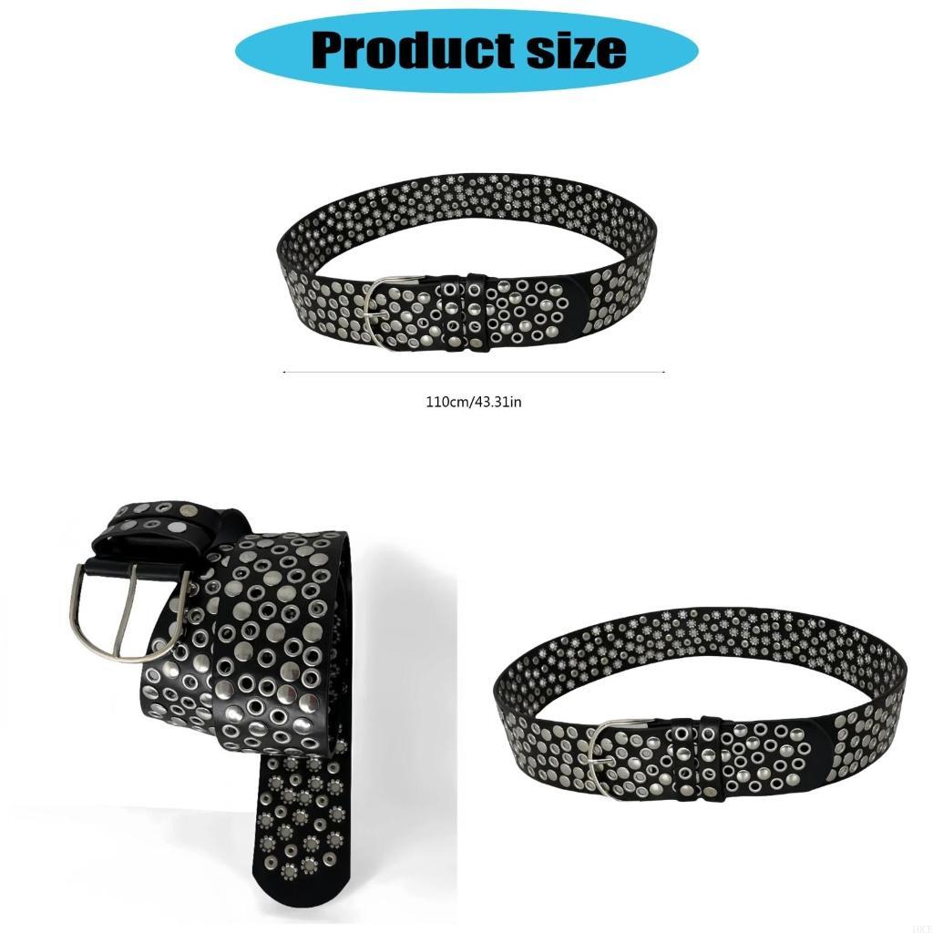 Punk Rivet Studded Belt with F - Street Fashion Reference 评论和价格