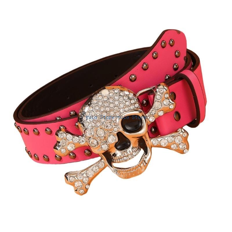 X7XB Rivet Studded Skull Buckl - Street Fashion Reference 评论和价格