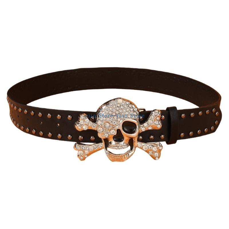 X7XB Rivet Studded Skull Buckl - Street Fashion Reference 评论和价格