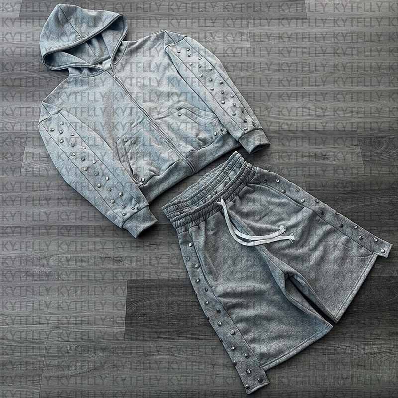 2025 Fall/Winter Fashion Gray  - Street Fashion Zip Up Hoodie 评论和价格