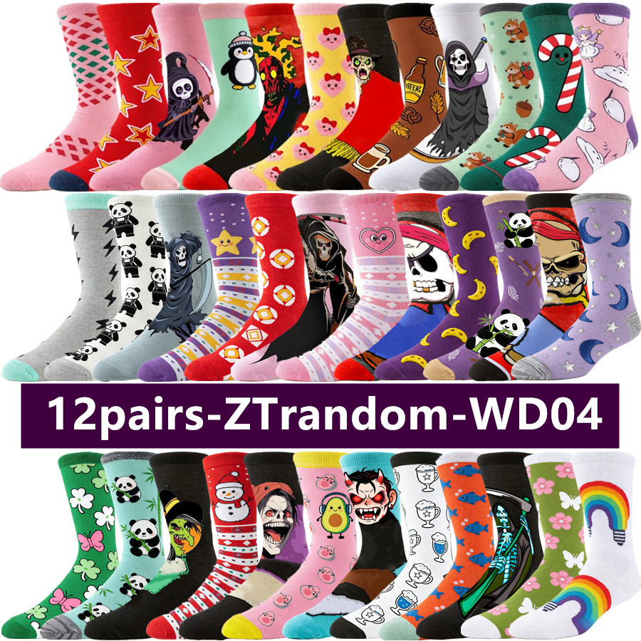 12pairs Anime Cartoon Socks Me - Street Fashion Youtube 评论和价格