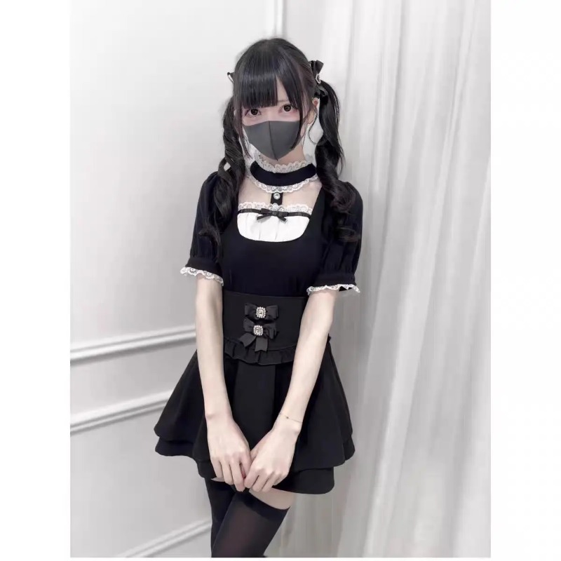 Gothic Sweet Ruffle Lace Plaid - Street Fashion In Japanese 评论和价格